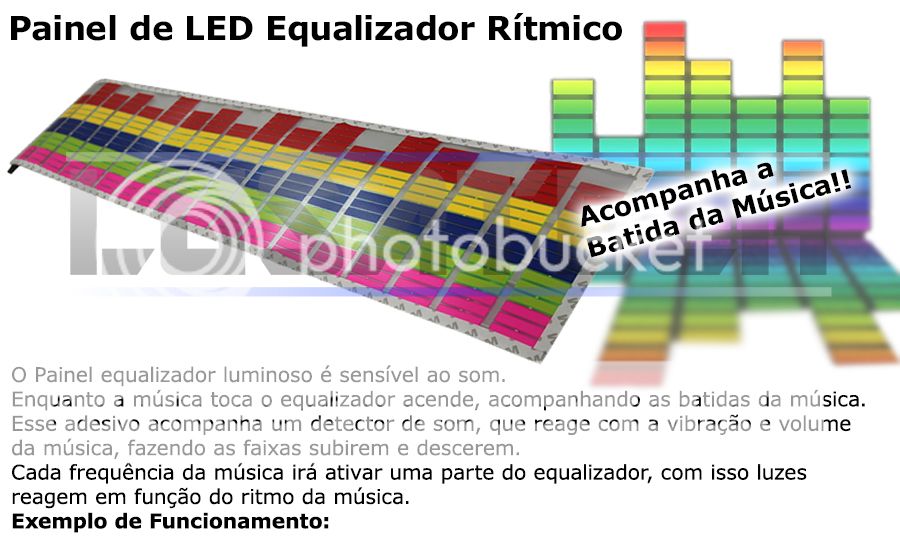 Adesivo Equalizador Gráfico De Leds Com Sensor Ritmico R Tapetes Artesanato Mineiro ~ Adesivo Equalizador Gráfico De Leds Com Sensor Ritmico R